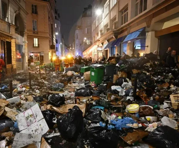 청소부 파업중인 파리 시내 길거리